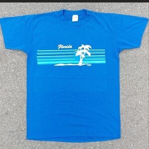 Vtg 80s Florida Tourist Graphic Tee Made in USA M